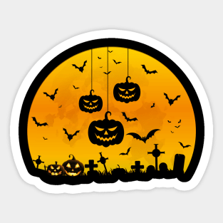 Spooky Moon Halloween Witch Monster Ghost Pumpkin Sticker